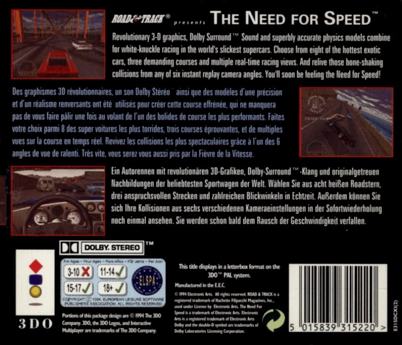 Road and Track Presents - The Need for Speed - Dos