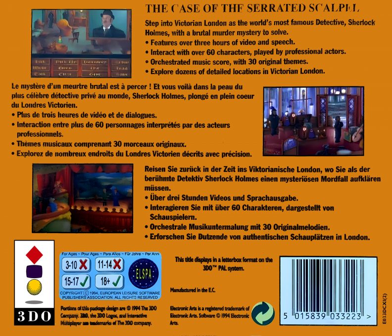 The Lost Files of Sherlock Holmes - Dos