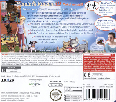 Chiens et Chats 3D: Mes meilleurs amis - Dos