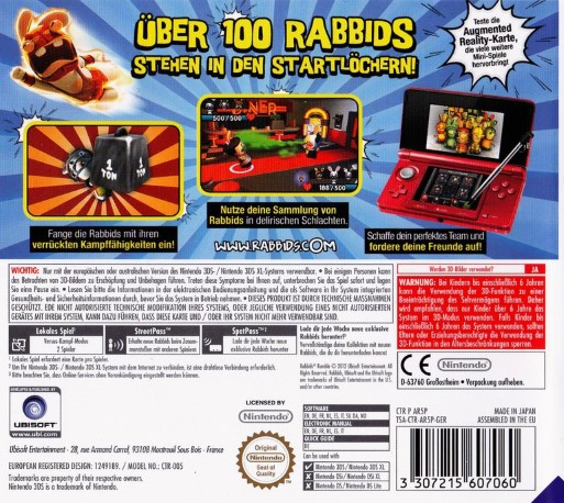 Les Lapins Crétins : La Grosse Bagarre - Dos