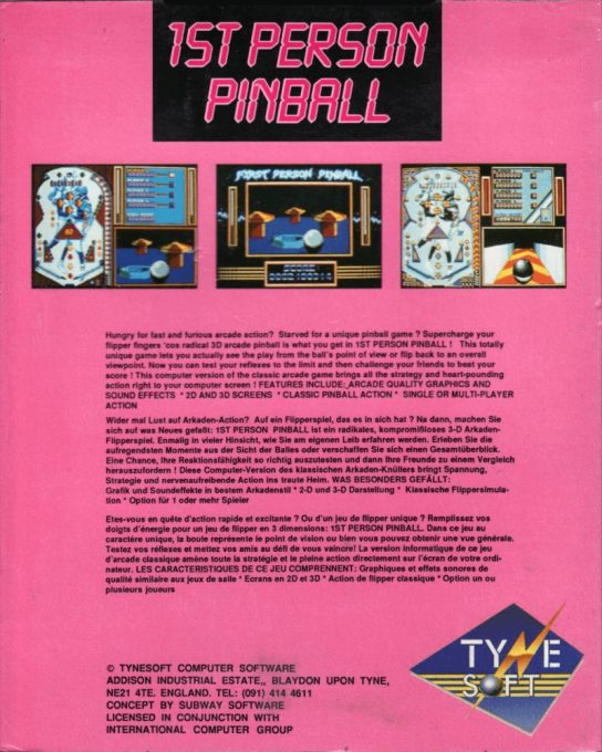 1st Person Pinball - Dos
