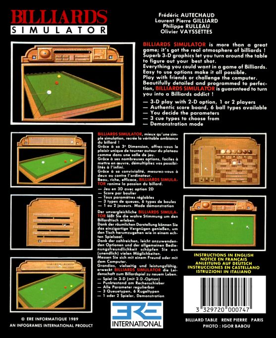 Billiards II Simulator - Dos