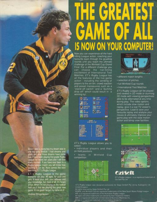 E.T.'s Rugby League - Dos