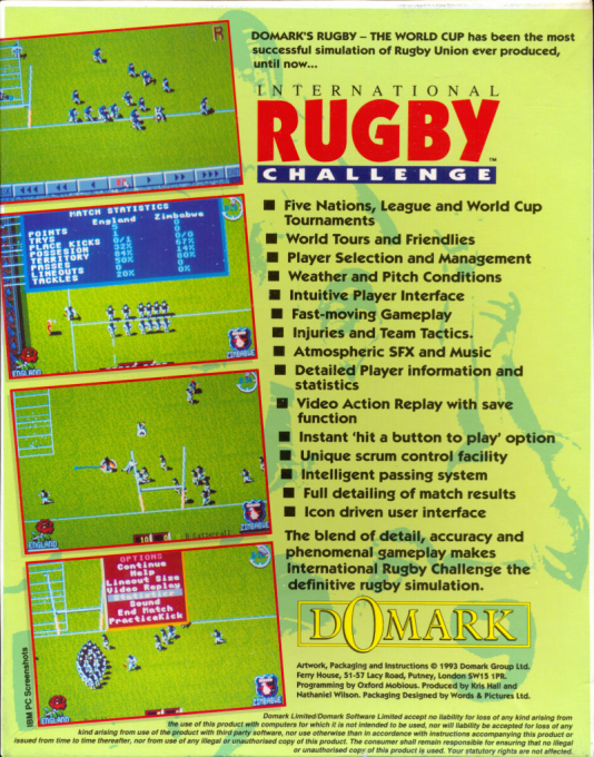 International Rugby Challenge - Dos
