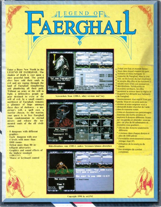 Legend Of Faerghail - Dos