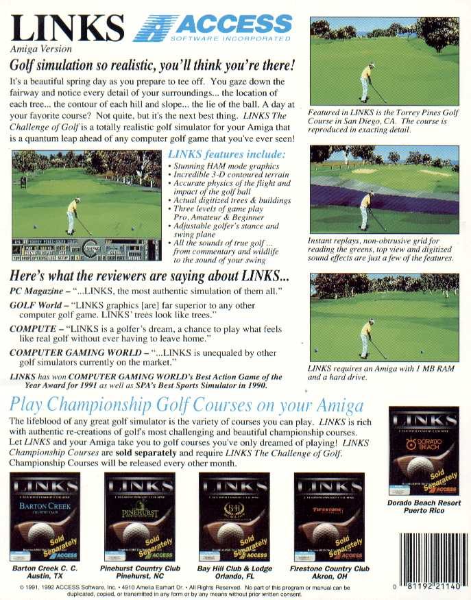 Links : The Challenge of Golf - Dos