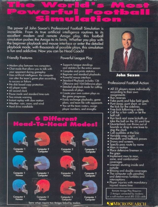 Professional Football Simulation v3.1b - Dos