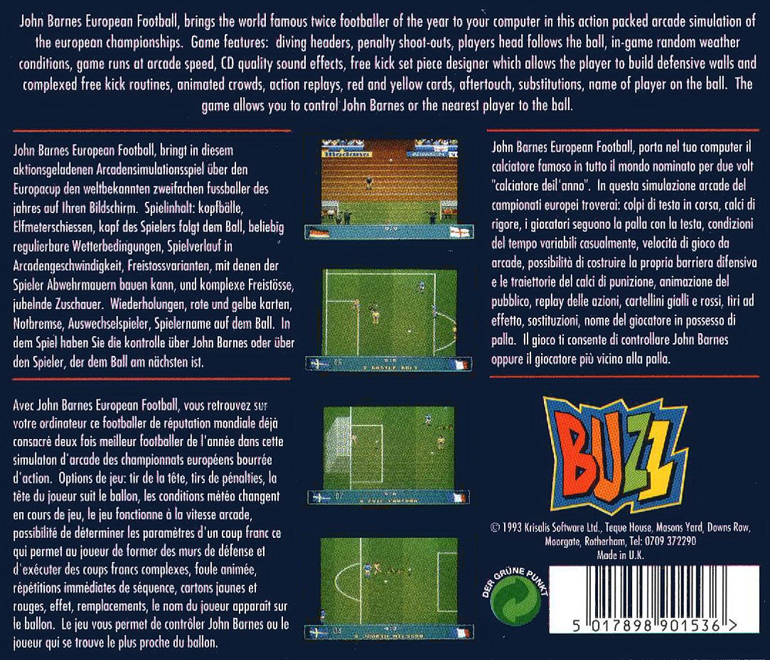 John Barnes' European Football - Dos