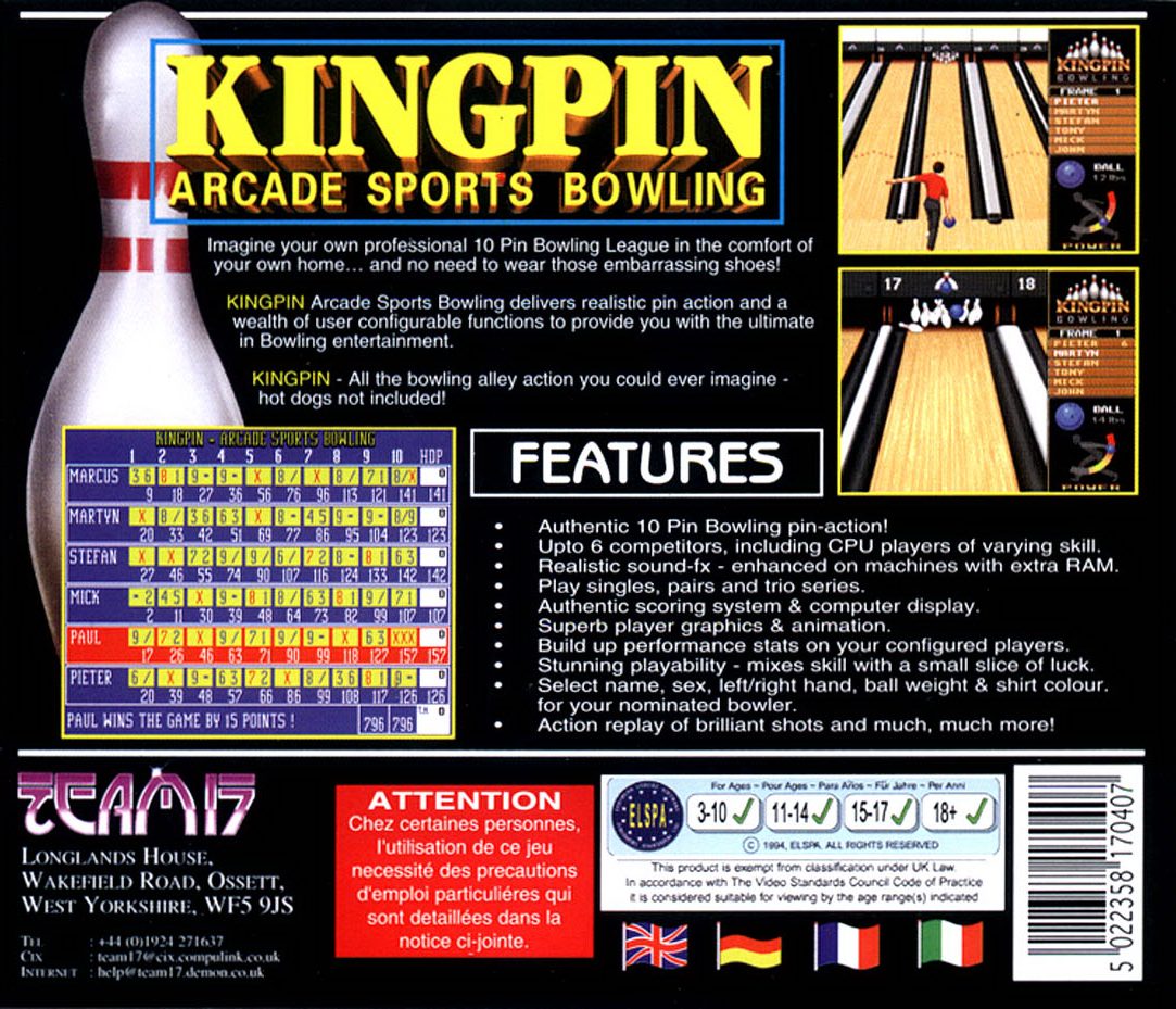Kingpin - Arcade Sports Bowling - Dos