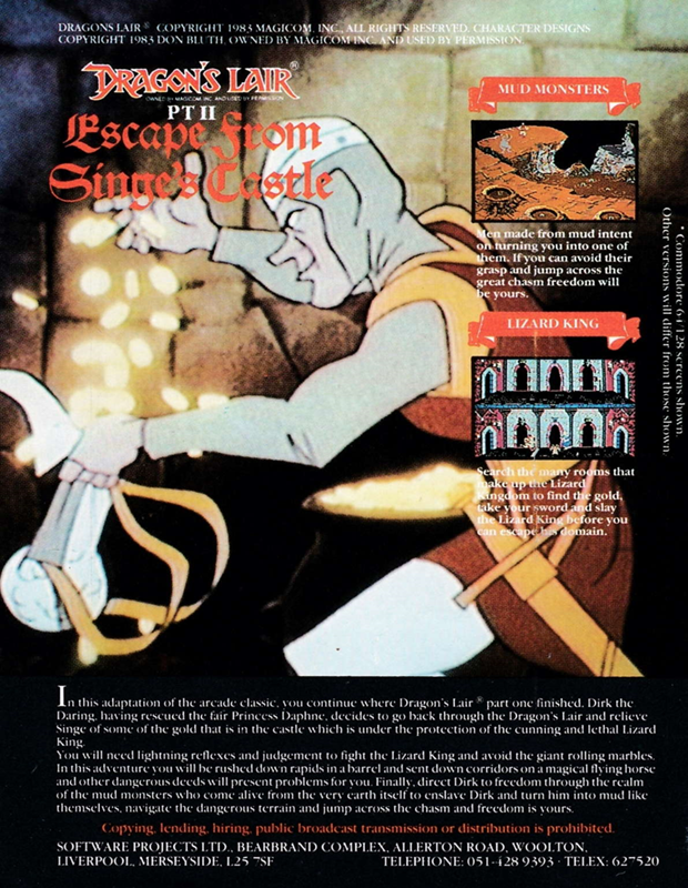 Dragon's Lair Part II - Escape from Singe's Castle - Dos