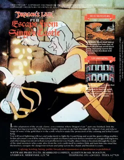 Dragon's Lair Part II - Escape from Singe's Castle - Dos