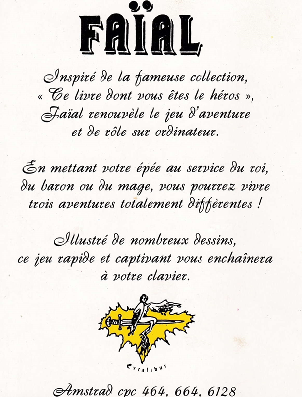 Faïal : Chevalier du Levant - Dos