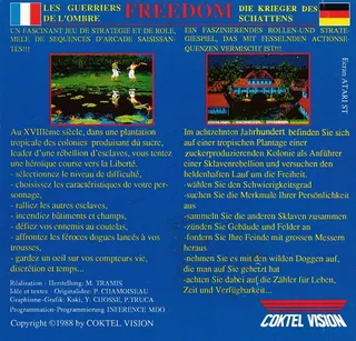 Freedom : Les Guerriers de l'Ombre - Dos