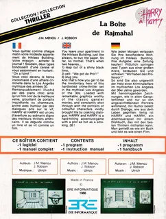 Harry & Harry : La Boite De Rajmahal - Dos