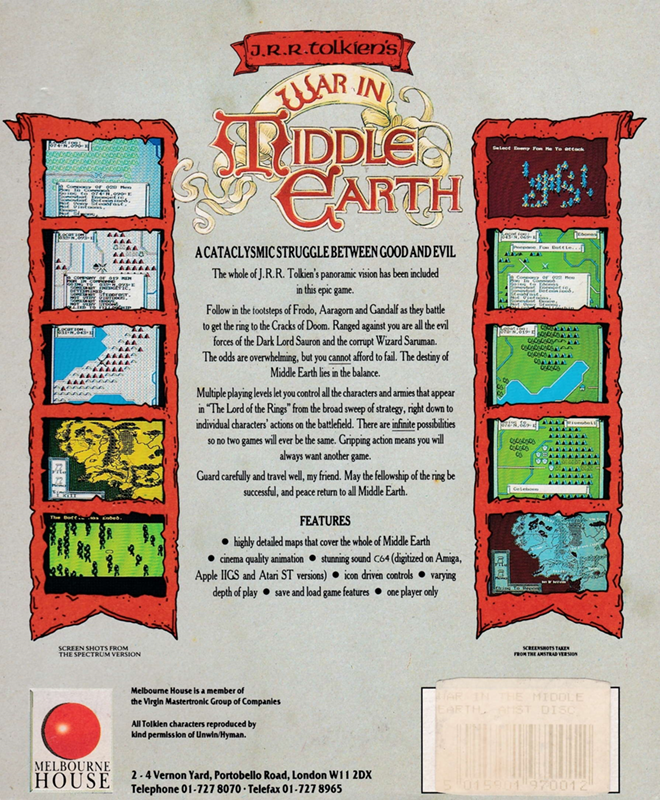 J.R.R. Tolkien's War in Middle Earth dos
