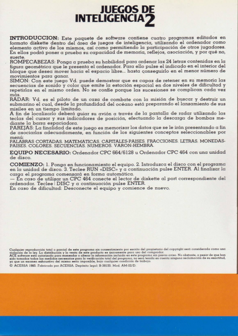 Juegos de Inteligencia 2 dos