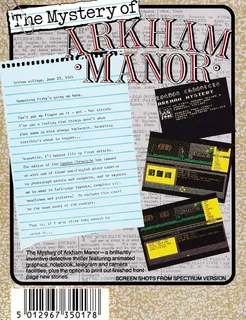The Mystery Of Arkham Manor - Dos