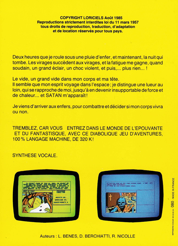 Orphée : Le Voyage Aux Enfers - Dos