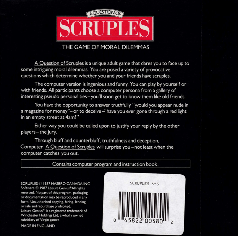 A Question Of Scruples - Dos