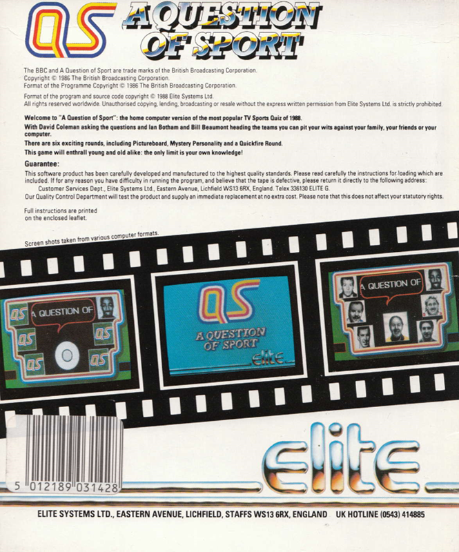 A Question Of Sport - Dos