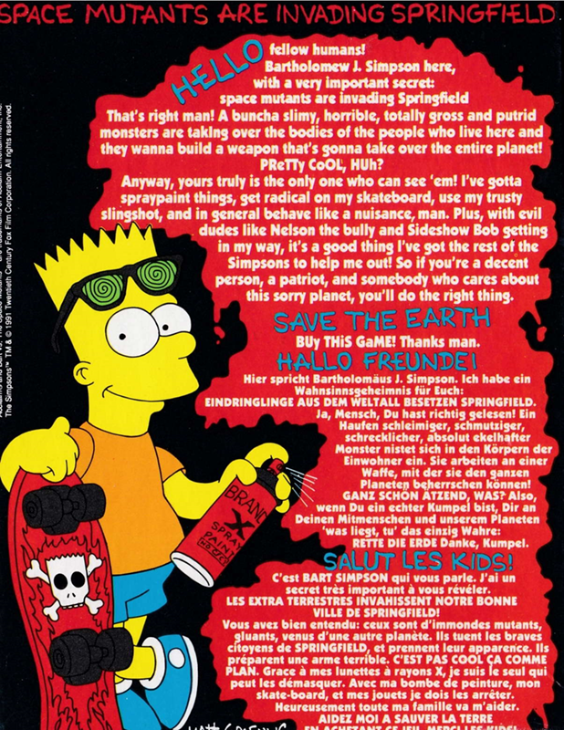 Simpsons, The - Bart Vs. The Space Mutants - Dos