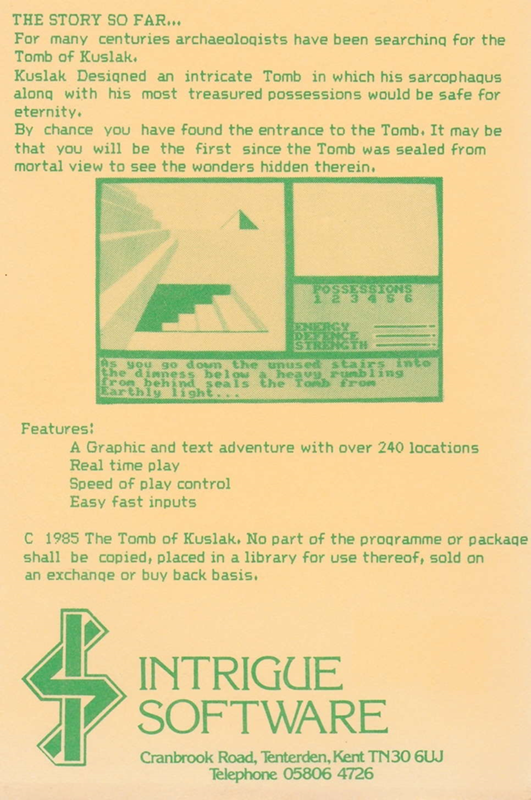 The Tomb Of Kuslak - Dos