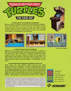 Tortues Ninja 2 : Le Coin-Op! - Dos