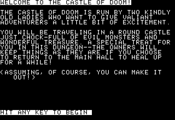 Eamon Adventure #005 - Castle of Doom