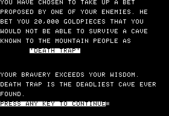 Eamon Adventure #019 - Death Trap