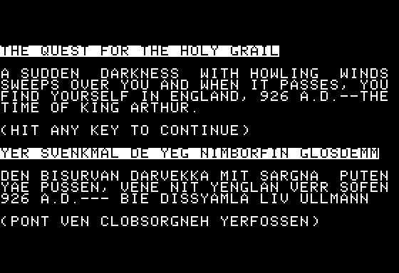 Eamon Adventure #037 - The Quest for the Holy Grail