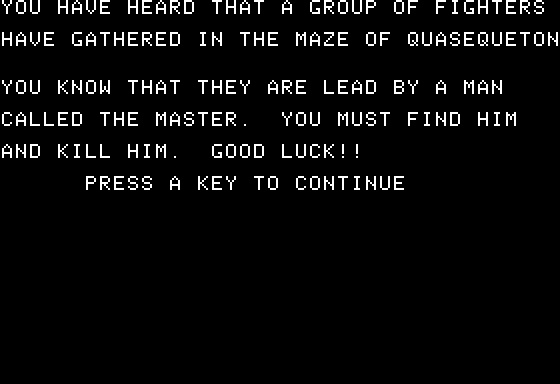 Eamon Adventure #063 - The Maze of Quasequeton