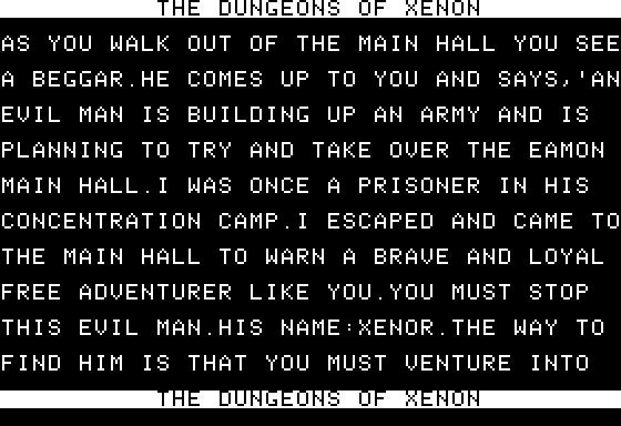 Eamon Adventure #066 - Dungeons of Xenon