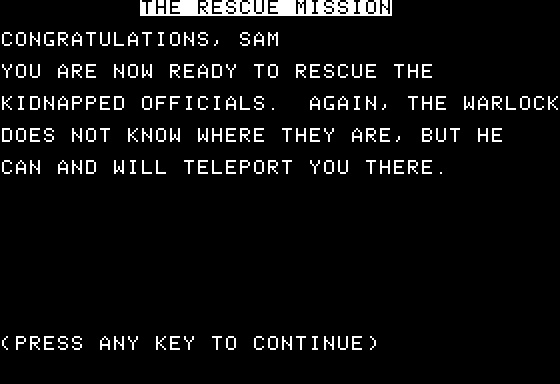Eamon Adventure #081 - The Rescue Mission