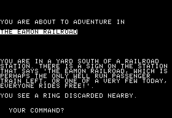 Eamon Adventure #102 - The Eamon Railroad