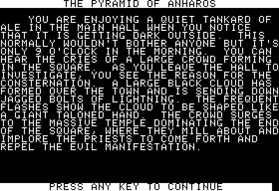 Eamon Adventure #126 - The Pyramid of Anharos