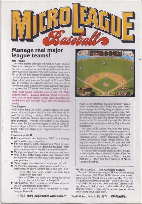MicroLeague Baseball dos