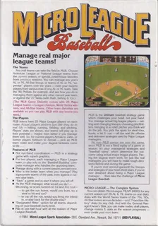 MicroLeague Baseball - Dos