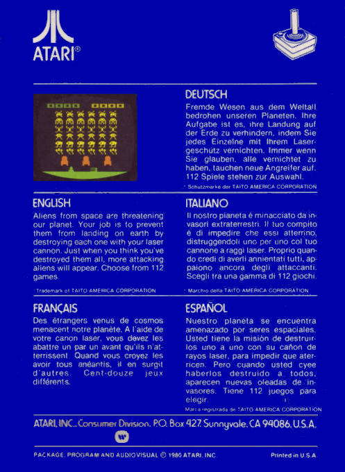 Atari Invaders - Dos
