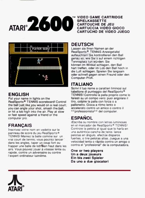 RealSports Tennis - Dos