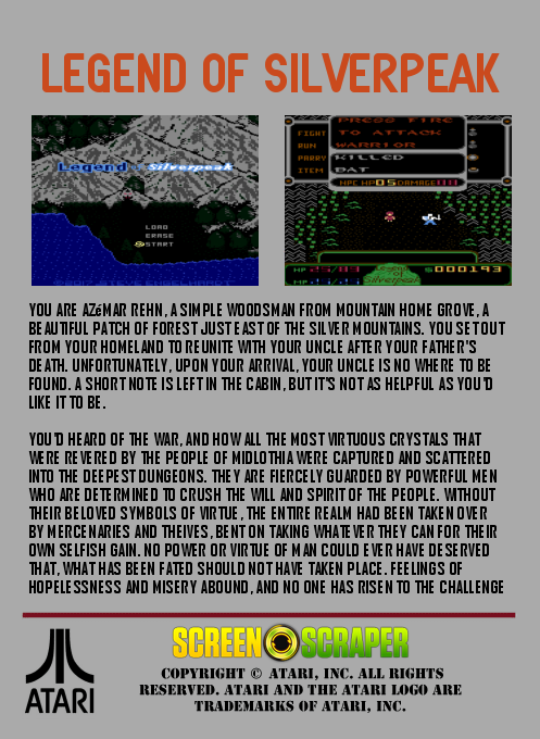 Legend Of Silverpeak - Dos