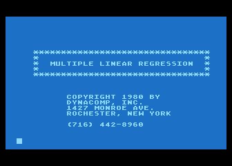 Multilinear Regression