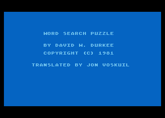 Word Search Puzzle Generator