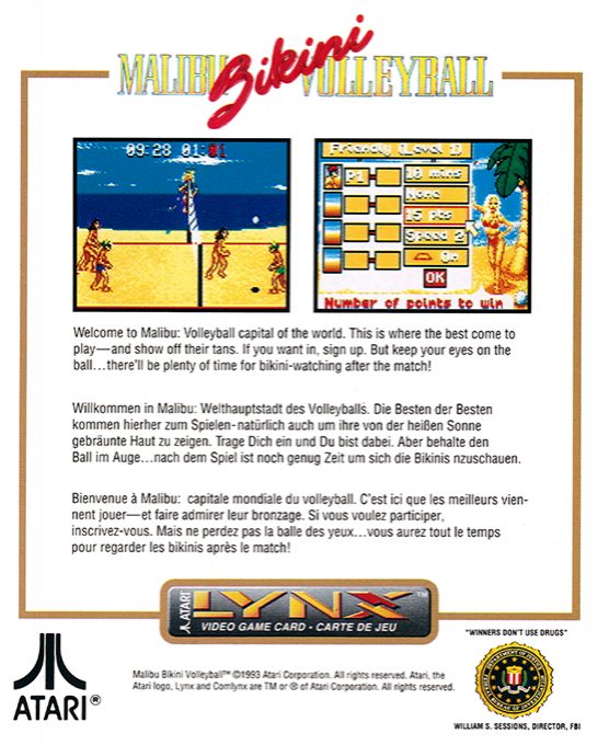 Malibu Bikini Volleyball - Dos