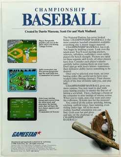 Championship Baseball - Dos