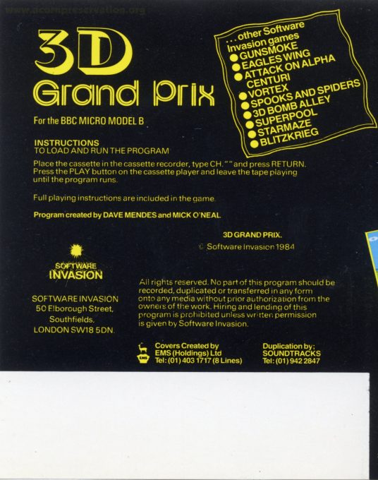 3d Grand Prix - Dos