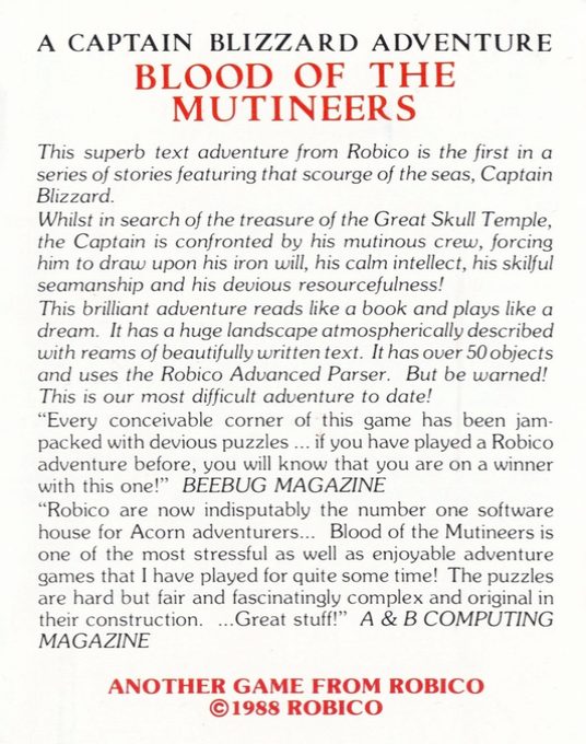 Blood Of The Mutineers - A Captain Blizzard Adventure - Dos