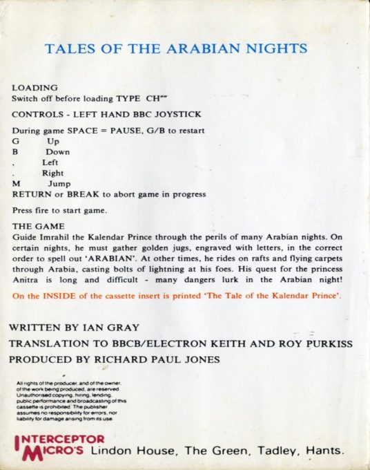 Tales Of The Arabian Nights - Dos