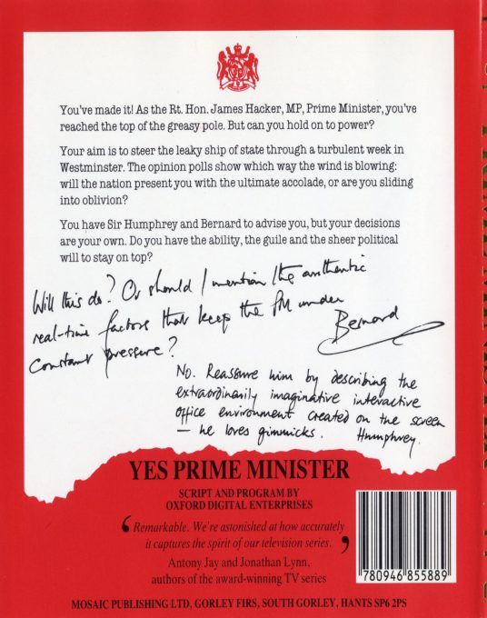 Yes, Prime Minister dos