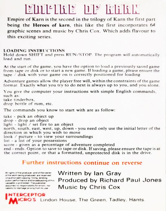 Empire of Karn - Dos