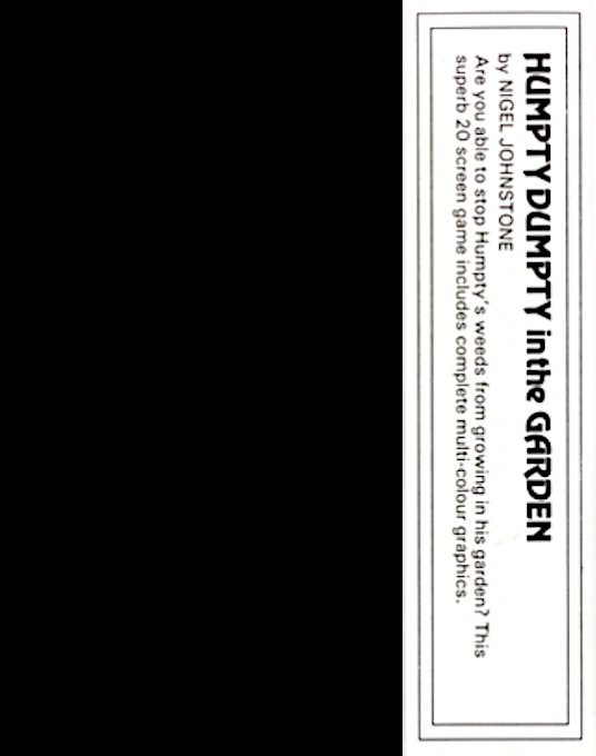 Humpty in the Garden dos